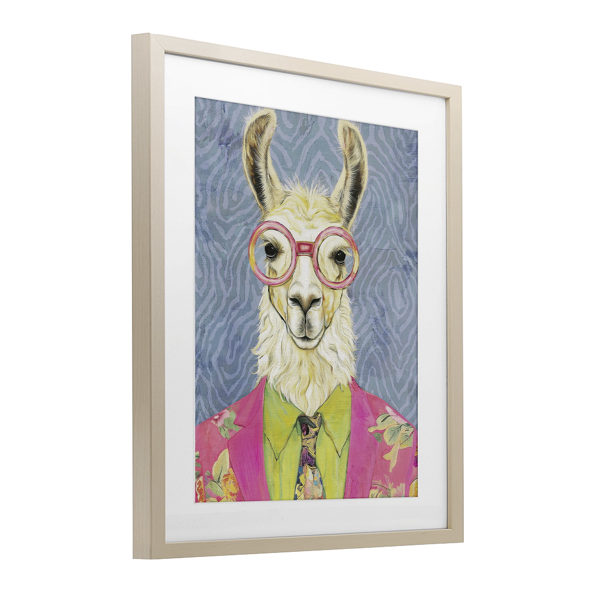 Stupell Industries Bright Gaze Llama Birch Framed Print Under Glass, design by Svetlana Aleynikova