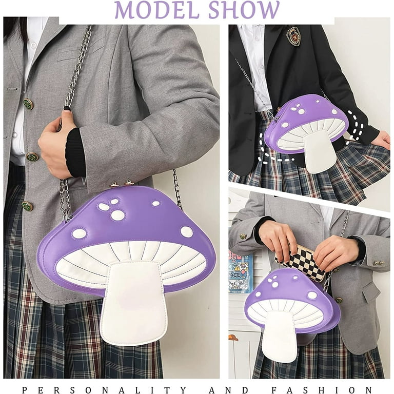 Lui Sui Women Unique Cute Mushroom Shaped Crossbody Purse Bags Small Lovely Shoulder Bags