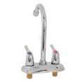 thumbnail image 1 of Basin Mixer Tap, Deck Plate Design 2 Handle Sink Faucet Compact Silver  for Bathroom, 1 of 8