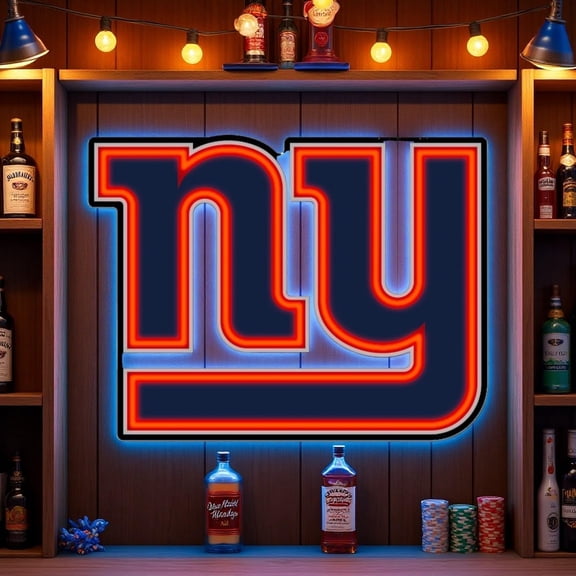 Queen Sense 16"x10" For New Yorks Sports League Giants LED Neon Sign for Wall Decor Dimmable USB Powered LED Light W116NYGLRVVD-5VLED