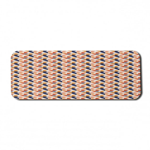 Abstract Computer Mouse Pad, Diagonal Design Striped Vintage Summer Inspired Tones on a Plain Background, Rectangle Non-Slip Rubber Mousepad Large, 31" x 12" Gaming Size, Multicolor, by Ambesonne