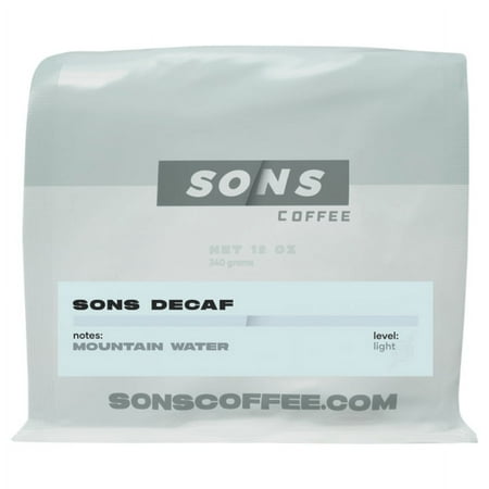 Sons Coffee Colombia Decaf, Light Roast, Whole Bean Coffee, 12 oz