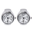 thumbnail image 1 of 2 relojes de cuarzo para llevar en los dedos, relojes creativos con forma de anillo, mini accesorios para mostrar la hora para mujeres y hombres (blanco), 1 of 5