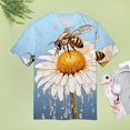 thumbnail image 5 of Bee And Flowers T Shirts Basic T-Shirt Short Sleeve Ladies Tee Shirt Summer Graphic Clothing, 5 of 5