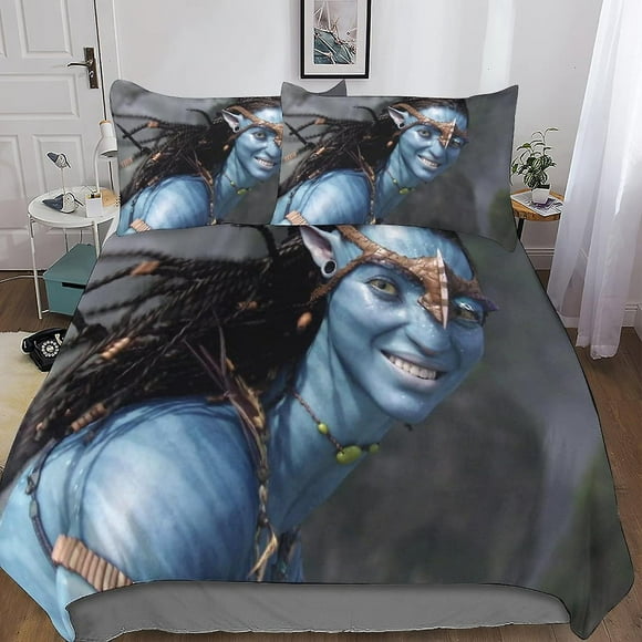MYPALL Avatar 3-piece Set Bedding Set 3D Print Comforter Cover with Zipper ForTeens And Kids Adults Soft Microfiber Bedspread Cover(Single135x200cm)