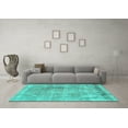 thumbnail image 3 of Ahgly Company Machine Washable Indoor Square Persian Turquoise Blue Traditional Area Rugs, 6' Square, 3 of 4