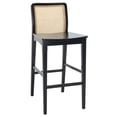 thumbnail image 6 of SAFAVIEH Benicio Rattan Bar Stool, Black Body/Natural Back Rest, Set of 2 (18.9 in. W x 22.5 in. D x 41.9 in. H), 6 of 13