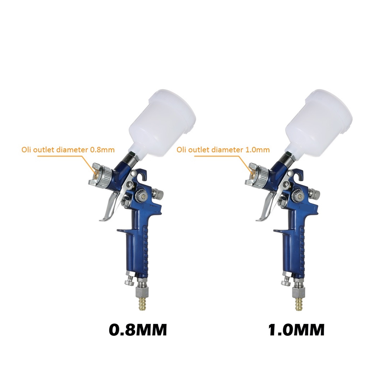 0.8mm/1.0mm Mini Spary Gun Paint Airbrush Feed Air Brush for Wall Car Painting Nail Cake Decorate Painting Spraying ,Adjustable Nozzles