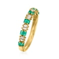 thumbnail image 2 of Pure Collection by Ross-Simons 0.20 ct. t.w. Emerald and .11 ct. t.w. Diamond Ring in 14kt Yellow Gold, Women's, Adult, 2 of 6