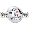 thumbnail image 2 of Bling Jewelry Womens Cartoon Stick Figures Family Love Charm Bead Pink Heart Sterling Silver Bracelet, 2 of 3