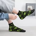 thumbnail image 2 of Rateoe Skulls And Cobwebs Pattern Quarter Crew Socks,Toe Seamed Ankle Socks,Cotton Cushioned Breathable Athletic Crew Sports Socks, 2 of 7