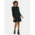thumbnail image 2 of Time and Tru Women's Plaid Mini Dress with Long-Sleeves, Sizes XS-XXXL, 2 of 5