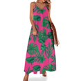thumbnail image 1 of Vestido sin mangas con estampado tropical rosa, vestidos largos de verano para mujer, 1 of 7