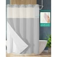 thumbnail image 2 of No Hook Shower Curtain with Snap in Liner, Grey Solid Color Hotel Shower Curtains for Bathroom, Washable Shower Curtain Liner Set with Mesh Top Window, 48"x72", 2 of 6
