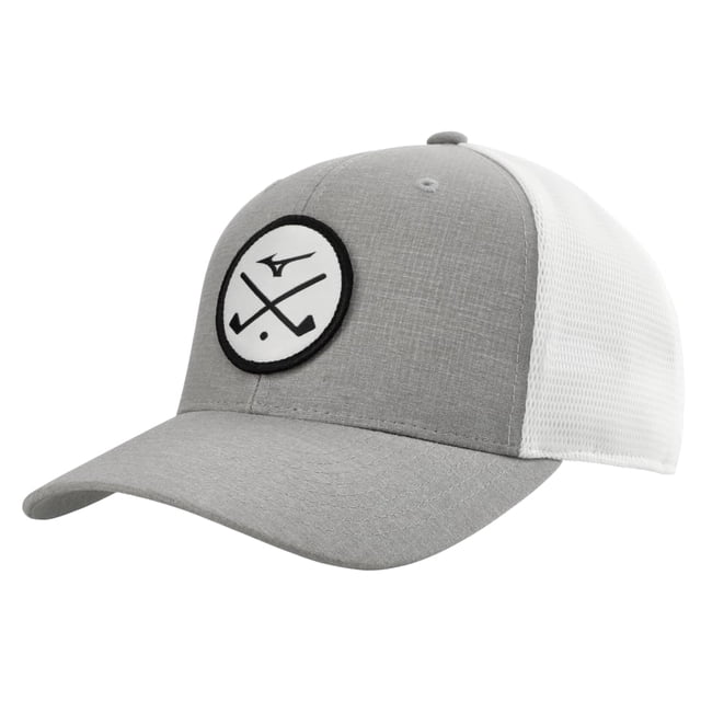 Sombrero Mizuno Standard Crossed Clubs, malla, gris jaspeado
