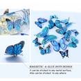 thumbnail image 2 of LAICAIW OPSEAM Butterfly Wall Decor 24/48 PCS, 3D Butterflies Stickers for Party Decorations with Magnets(Blue, 48), 2 of 7