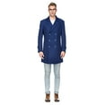 thumbnail image 3 of Men's Double Breasted Pea Coat Wool Blend Dress Jacket Peacoat, 3 of 5