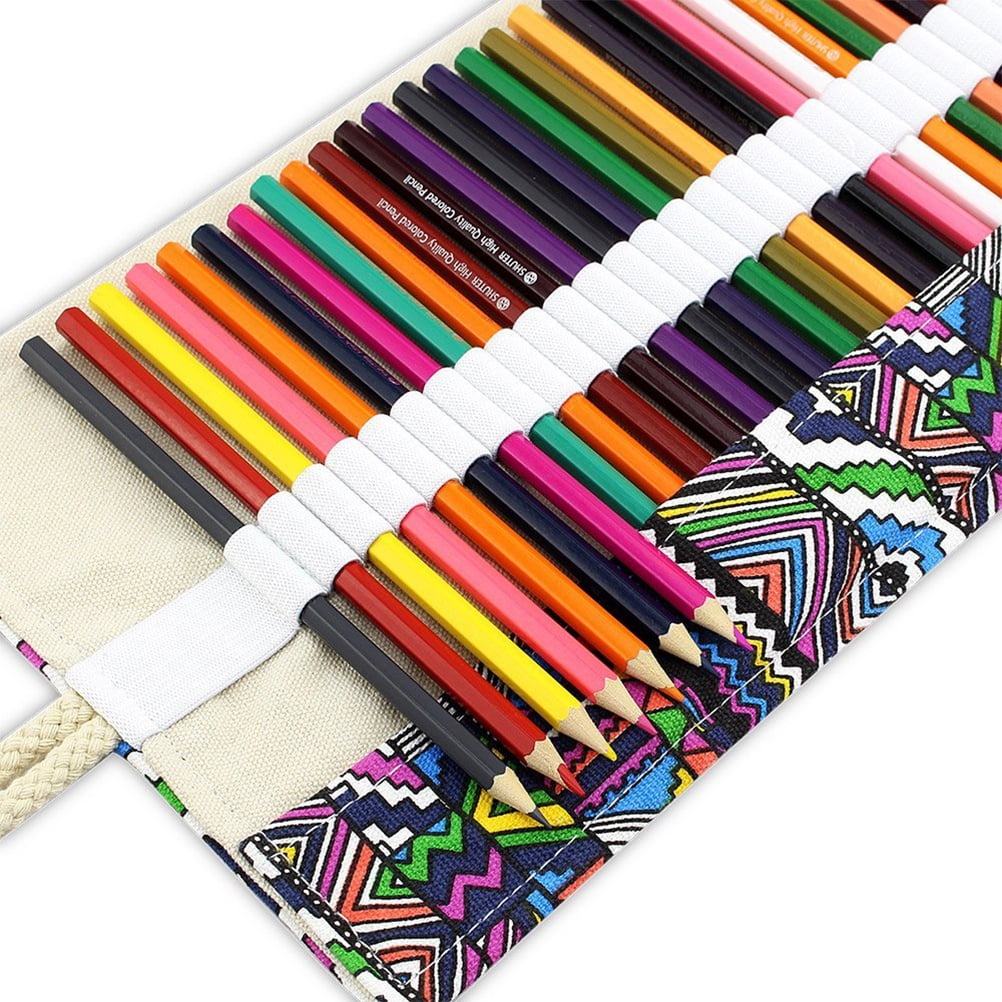 BTSKY Canvas Pencil Roll Wrap 108 Slot--Adult Coloring Pencil