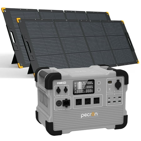 product image of PECRON E1500PRO 1450Wh/2000W Portable Power Station with 2*200W Solar Panels Kit for Camping Trip UPS Home Emergency