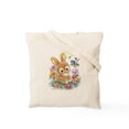 thumbnail image 2 of CafePress - Cute Easter Bunny With Flowers And Eggs Tote Bag - Unisex Canvas Tote Bag, Beige, 1-Piece, 2 of 8
