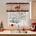 thumbnail image 2 of Christmas Truck Valance Curtain for Windows Pine Tree Snow Wooden Plaid Merry Christmas Curtain Valances Short Window Treatments Panels for Kitchen Bathroom Laundry Room Basement 56 x 16 Inch, 2 of 7