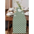 thumbnail image 2 of Sage Green Morocco Short Table Runners 36 Inches, Cotton Linen Fabric Table Runner Dresser Scarf, Farm Country Moroccan Geometric Plaid Tablerunner for Party/Kitchen/Dinner/Wedding Decor 13''x36'', 2 of 7