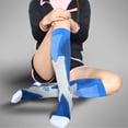 thumbnail image 4 of Adult Women Breathable Rugby Socks Nylon Nursing Stockings Sports Socks Cycling Socks Running Socks Compression Socks BLUE XXL, 4 of 8