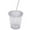 Clear, variant on Gnwei Travel Coffee Tumbler, 12oz/350ml Plastic Water Tumbler with Straw and Lid Sealed Carry On Thick Wall Iced Coffee Cup Glass Cup for Water, Iced Tea Fruit Juice Etc