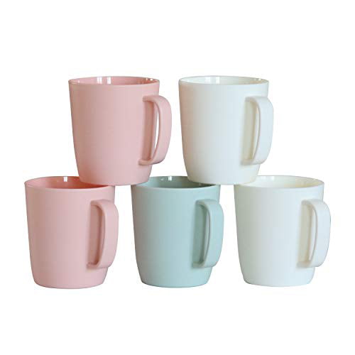 Kurala Coffee Mugs Set of 5, Plastic Coffee Cups Set, 10 Ounce Unbreakable Coffee  Mug Plastic with Handle，3 Basic Colors, Reusable Plastic Mug Dishwasher  Safe - Walmart.com