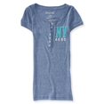 thumbnail image 1 of Aeropostale Mujer NY SS Henley Shirt 402 L, Azul, Grande Aeropostale henley, 1 of 1