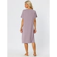 thumbnail image 3 of Unique Bargains Womens Modal Nightshirt Soft Button Down Short Sleeve Nightgown, 3 of 5