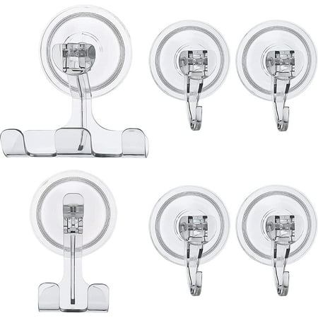 

Suction Cup Hooks 6 Pack Suction Hooks for Shower Reusable Multi-Use Shower Razor Holder Vacuum Suction Hanger for Bathroom Kitchen Wreaths