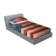 thumbnail image 2 of Ambesonne Retro Fitted Sheet & Pillow Sham Set, Independence Day Wall, Twinxl, Red Blue Tan, 2 of 2