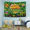 thumbnail image 6 of Green Turtle Theme Happy Birthday Photography Backdrop, 5x3ft City Skyline Buildings Background Photo Booth Banner Props for Kids Girls Boys Birthday Baby Shower Holiday Party Decorations Supplies, 6 of 8