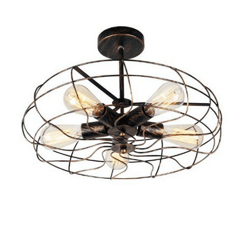Indoor Hanging Light Fixtures Lights Semi Flush Mount Rustic Pendant Light Lamp Hanging Light Fixture E27 Bulb Base For Indoor Lighting (Without bulbs) ()