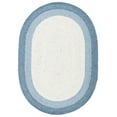 thumbnail image 2 of SAFAVIEH Braided Nazca Geometric Reversible Area Rug, Ivory/Blue, 4' x 6' Oval, 2 of 11