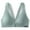 Blue, variant on REORIAFEE Bras for Women Plus Size No Wires Padded Gathered Daily Bra Wireless Bras Deep V Neck Comfy Corset Bra Wide Strap Bra Lightly Lined Classic Seamless Brassiere Anti-Sagging Bra