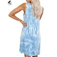 thumbnail image 5 of PULLIMORE Women's Tie Dye Summer Tank Dress Casual Sleeveless T-Shirt Dresses Beach Short Swing Sundress (2XL, Blue), 5 of 10