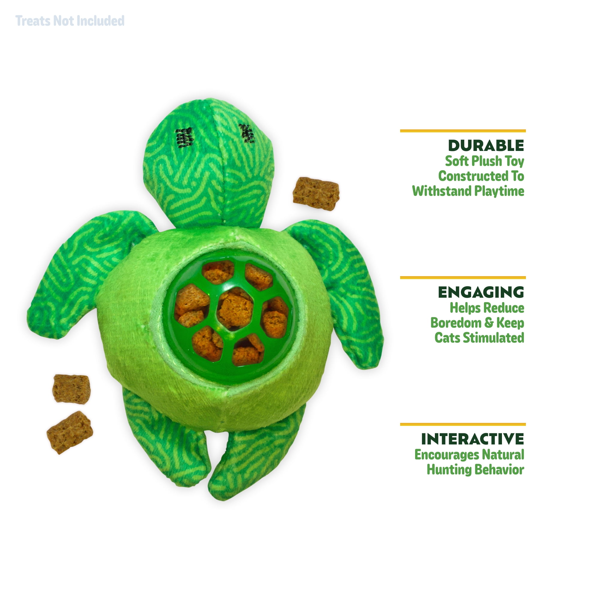 Kitty Ka-Zoom Plush Turtle Cat Treat Dispensing Toy