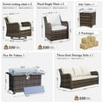 thumbnail image 2 of MEISSALIVVE 7 Pieces Patio Furniture Set with 43" Fire Pit Table, Wicker Patio Conversation Set with Swivel Rocking Chairs, Outdoor Patio Set for Lawn Backyard Porch (Brown), 2 of 10