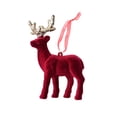 thumbnail image 7 of Dserhfy Christmas Ornaments Red Flocking Candy Cane Reindeer Bow Snowflake Hanging Decoration for Tree Home Decor, 7 of 7