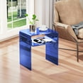 thumbnail image 2 of Clear Acrylic End Table 2-Tier Bedside Nightstand for Living Room Bedroom (1, Dark Blue), 2 of 8