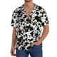 thumbnail image 1 of Fotbe Cow Skin 1 Camisa Estampada de Manga Corta para Hombre, Casual de Verano, Estilo Playero, Sin Arrugas-4X-Large, 1 of 5