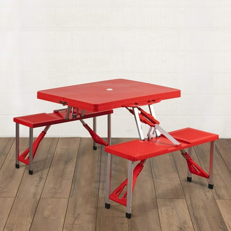 Picnic Time Red Folding Picnic Table