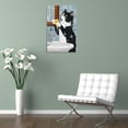 thumbnail image 2 of YarnArtistry Funny Bathroom Canvas Wall Art Black Cat Bathroom Poster Prints Whimsical Animal Painting Cute Cat Washroom Artwork Picture Wall Decor for Living Room Restroom, 2 of 6