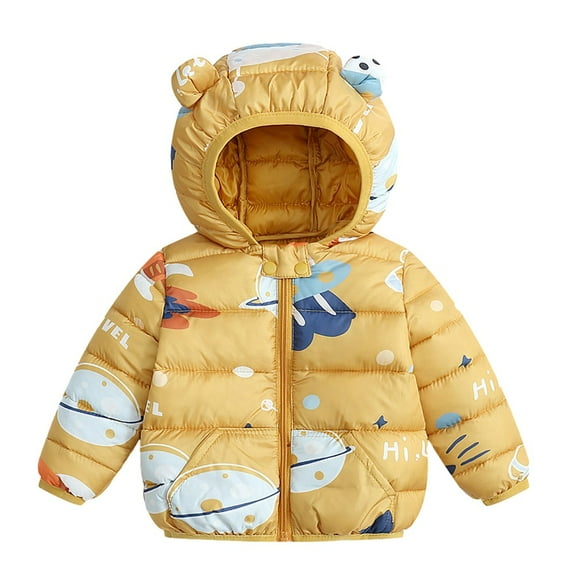 Kids Toddler Girl Boy Light Down Coat Baby Cartoon Winter Snowsuit Jacket 1-6 Years