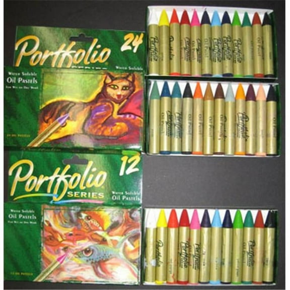 Crayola 3612C Portfolio Oil Pastels Water-Soluble Pastel - 12 Piece Set
