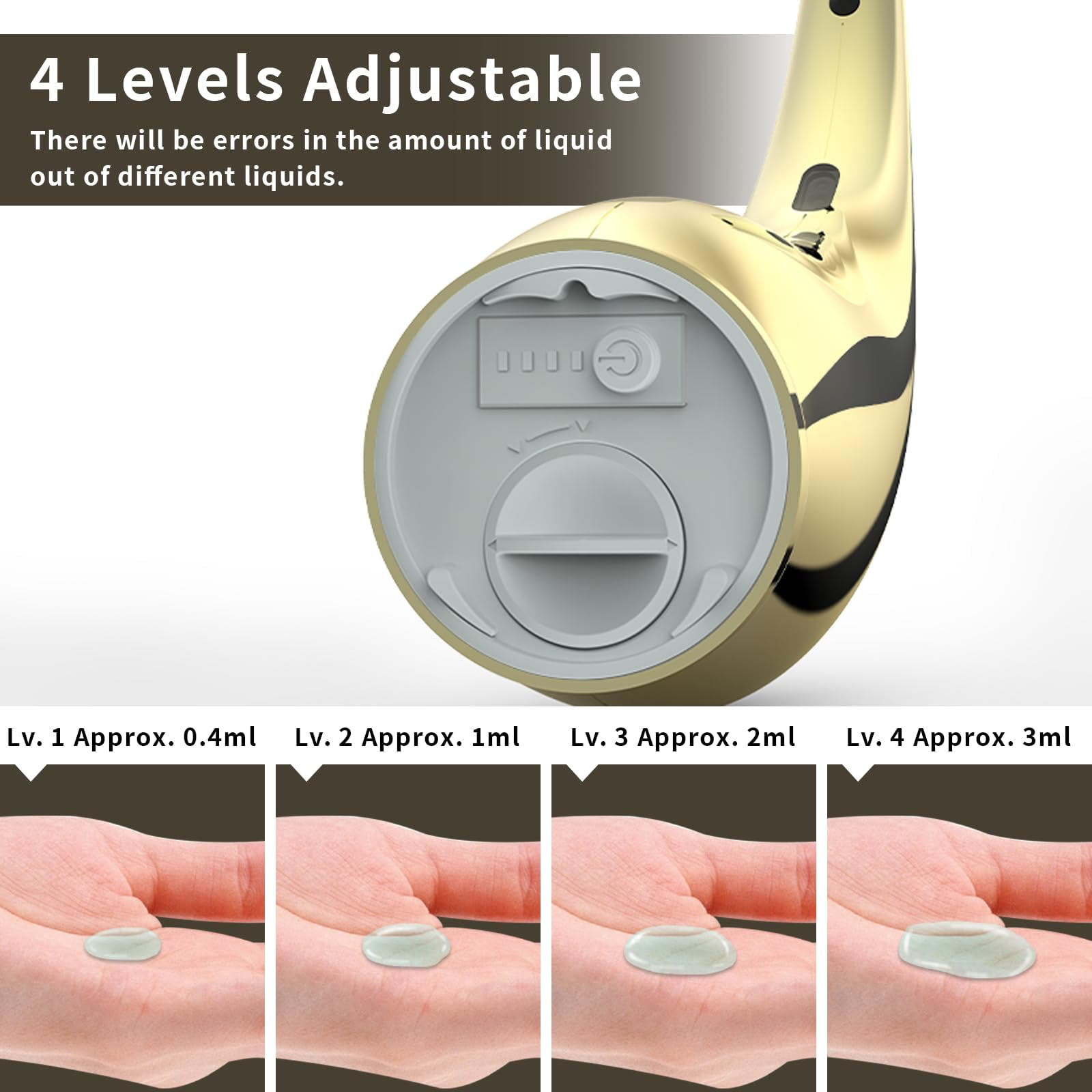 Soap Dispenser,Touchless Bath Kitchen Countertop Automatic Soap Dispenser with Infrared Motion Sensor,IPX6 Waterproof.Perfect for Bathroom and Kitchen.（golden）