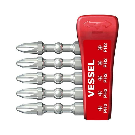Vessel Tools IBMG50PH2K5 Impact Ball Torsion Bits 5 Pieces with MAG Charge