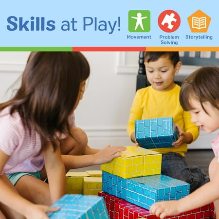 Melissa & Doug Extra-Thick Cardboard Building Blocks - 24 Blocks in 3 Sizes - FSC Certified